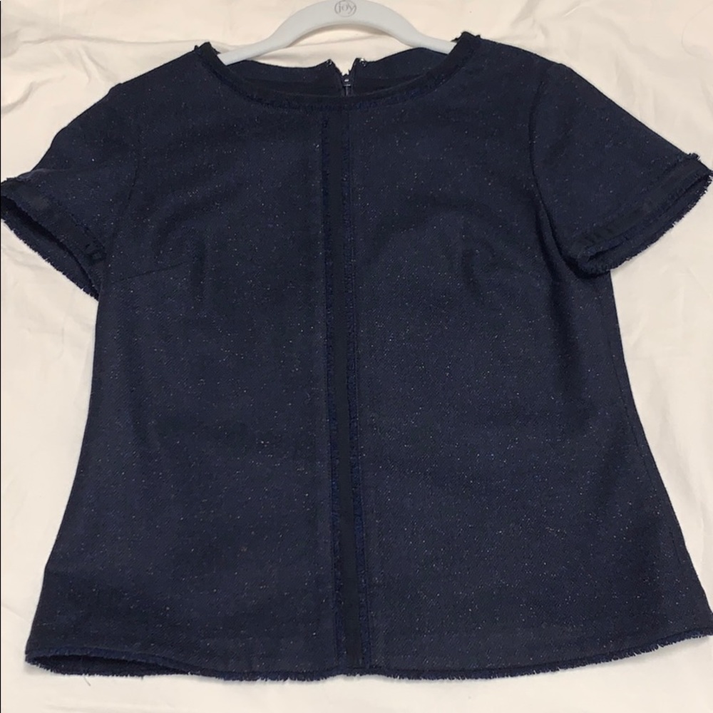 Navy tweed work top